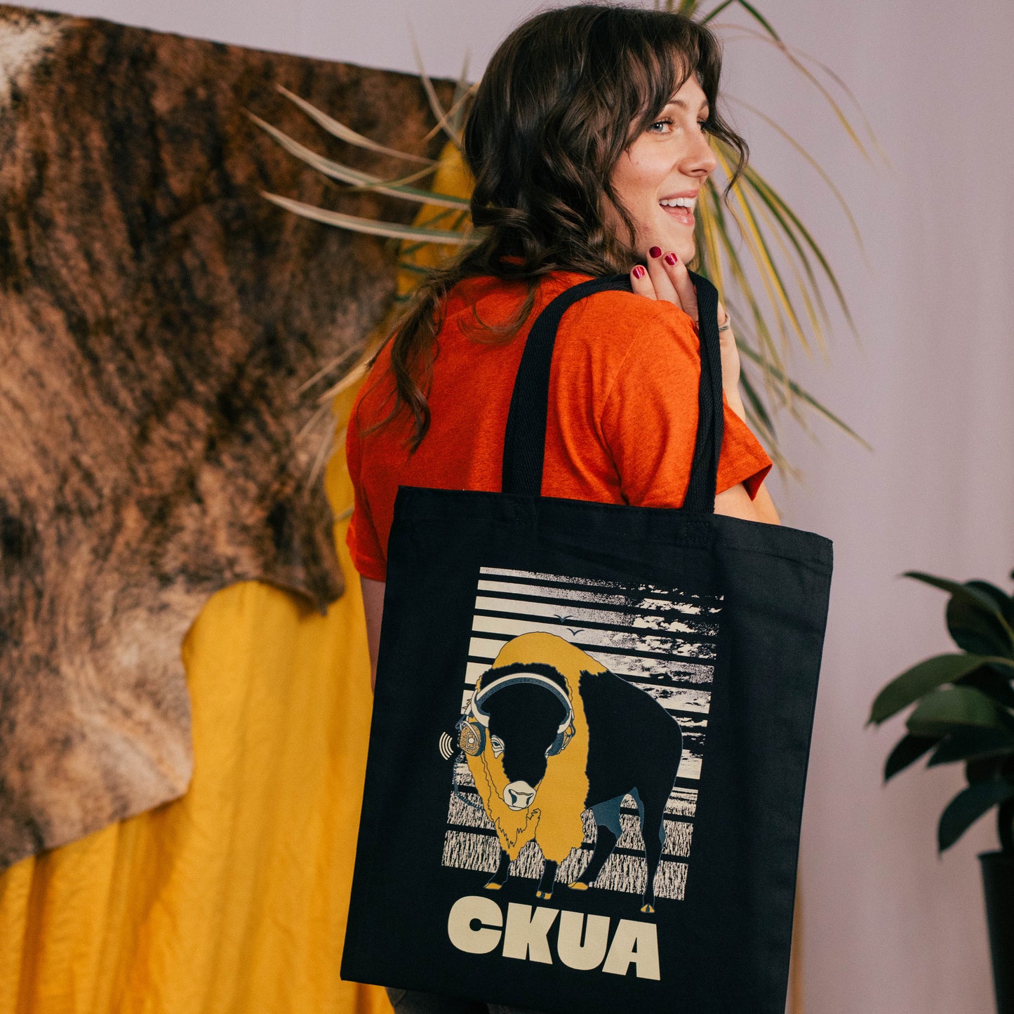 CKUA x Erik M. Grice - Artist Series- Bison Black Tote- MADE TO ORDER