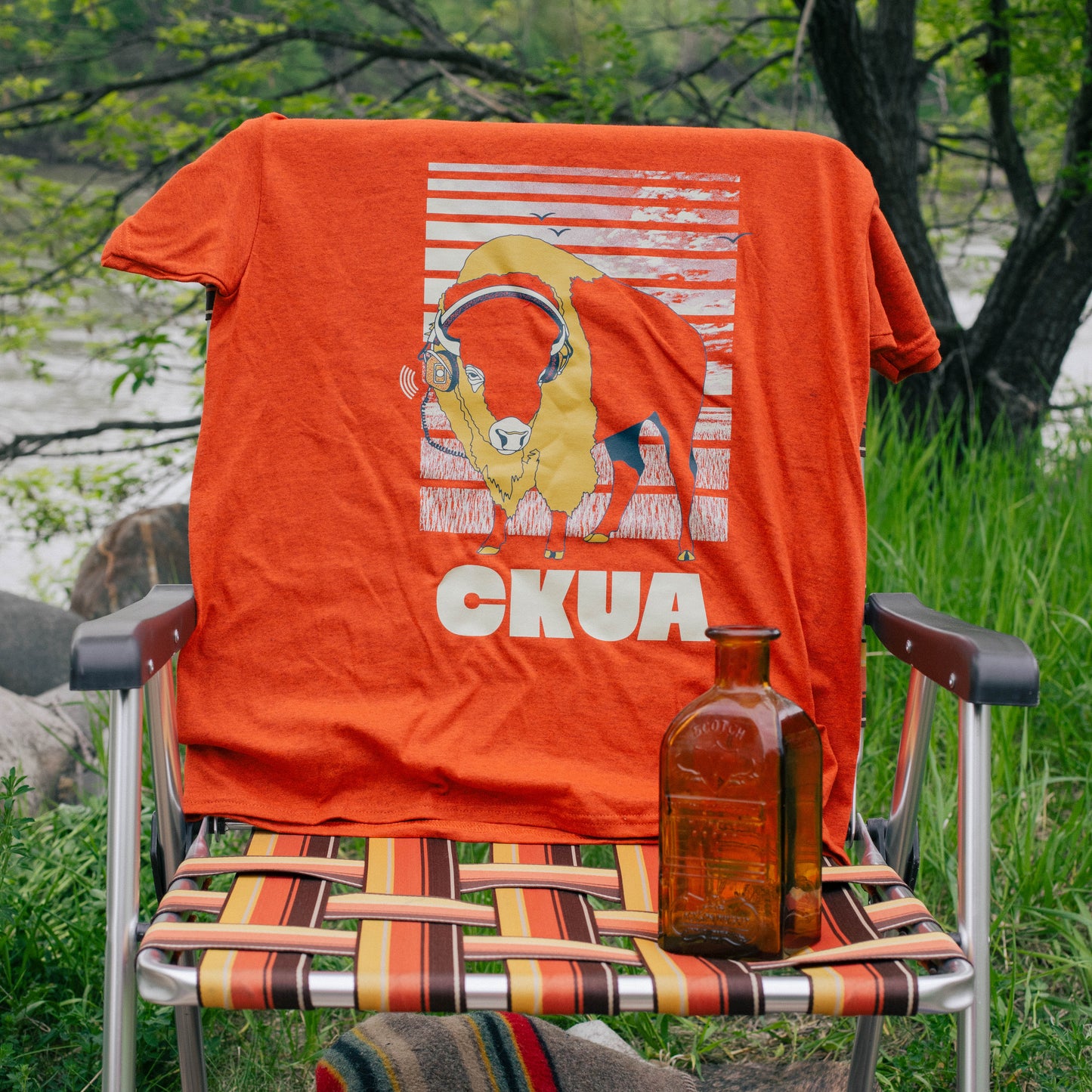 CKUA x Erik M. Grice- Bison Orange Tee- MADE TO ORDER