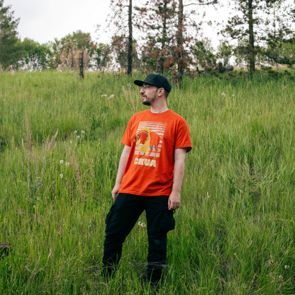 CKUA x Erik M. Grice- Bison Orange Tee- MADE TO ORDER