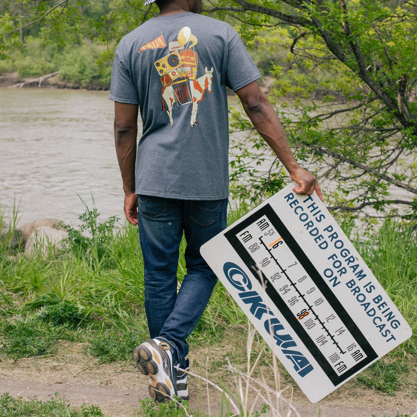 CKUA x Erik M. Grice- Radio Mule Tee- Double Sided- Erik M. Grice Collab- MADE TO ORDER