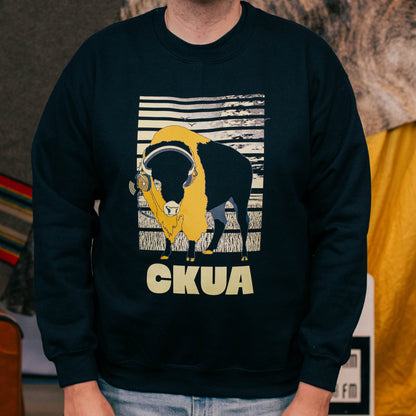 CKUA x Erik M. Grice - Black Bison Crew Sweatshirt- MADE TO ORDER