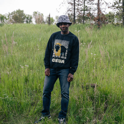 CKUA x Erik M. Grice - Black Bison Crew Sweatshirt- MADE TO ORDER