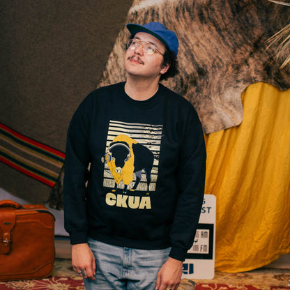 CKUA x Erik M. Grice - Black Bison Crew Sweatshirt- MADE TO ORDER