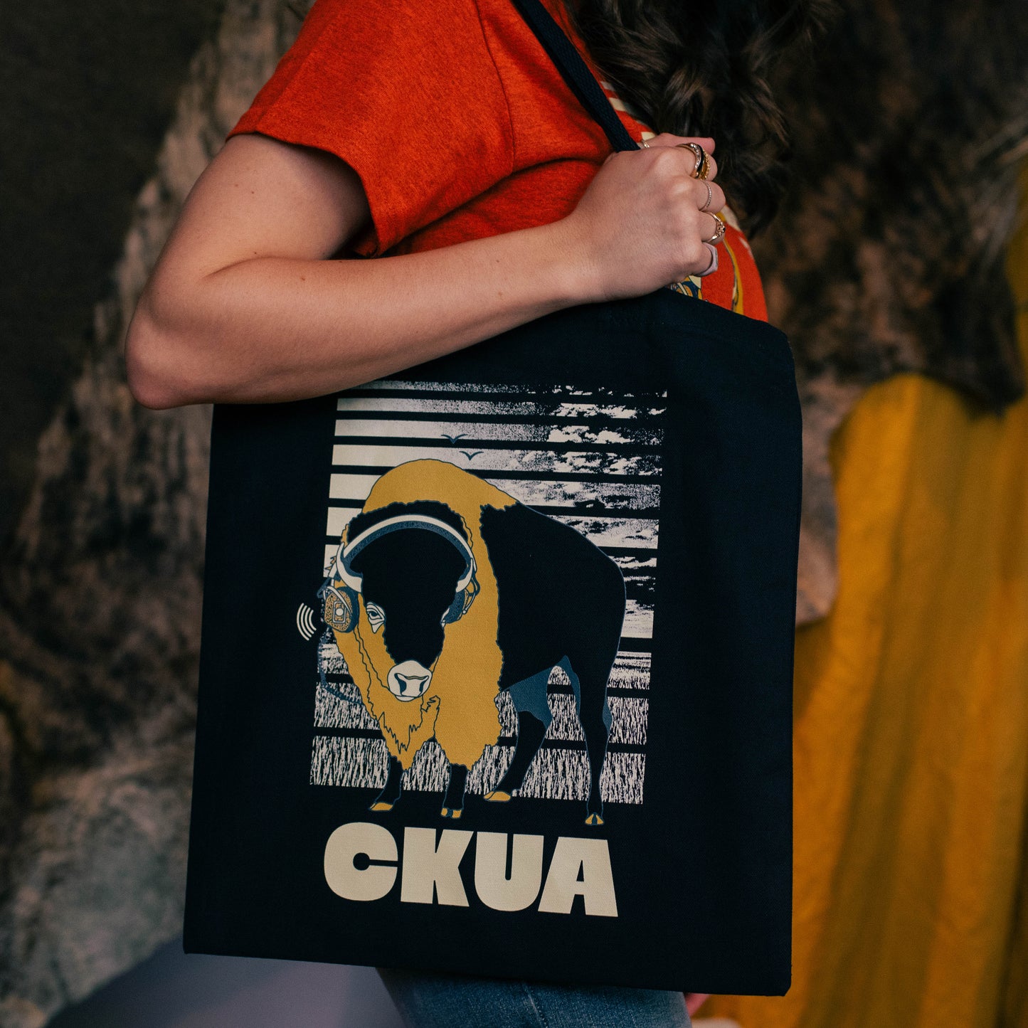 CKUA x Erik M. Grice - Artist Series- Bison Black Tote- MADE TO ORDER